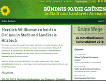 Tablet Screenshot of gruene-ansbach.de
